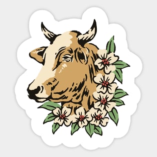 Cow head illustration Sticker